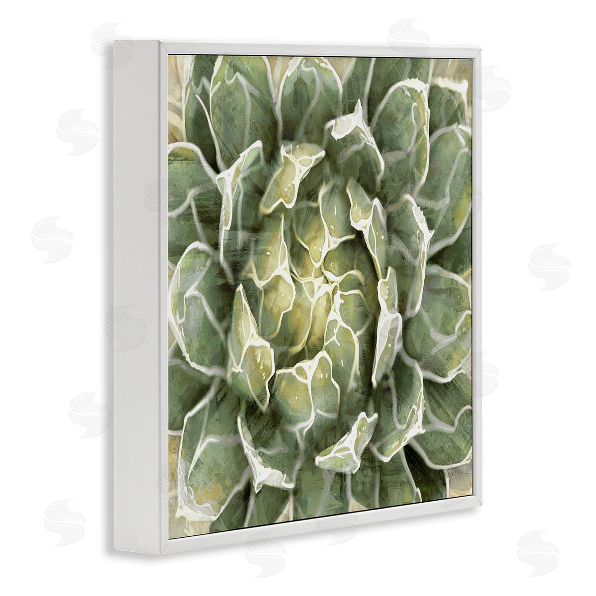 Lindsay Benson Green Botanical Plant Leaves White Framed Glicee Wall Art Print