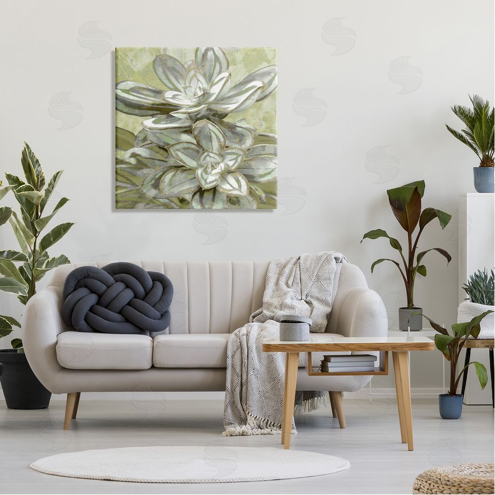 Lindsay Benson Succulent Plant Leaves Blooming Canvas Wall Art in Room