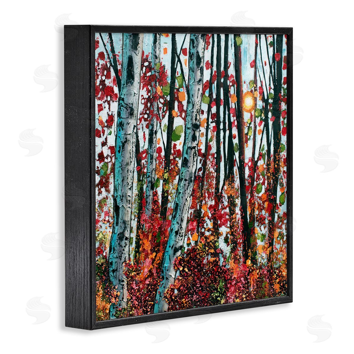 Jen Seeley Modern Bold Woodland Birch Trees Black Framed Glicee Wall Art Print