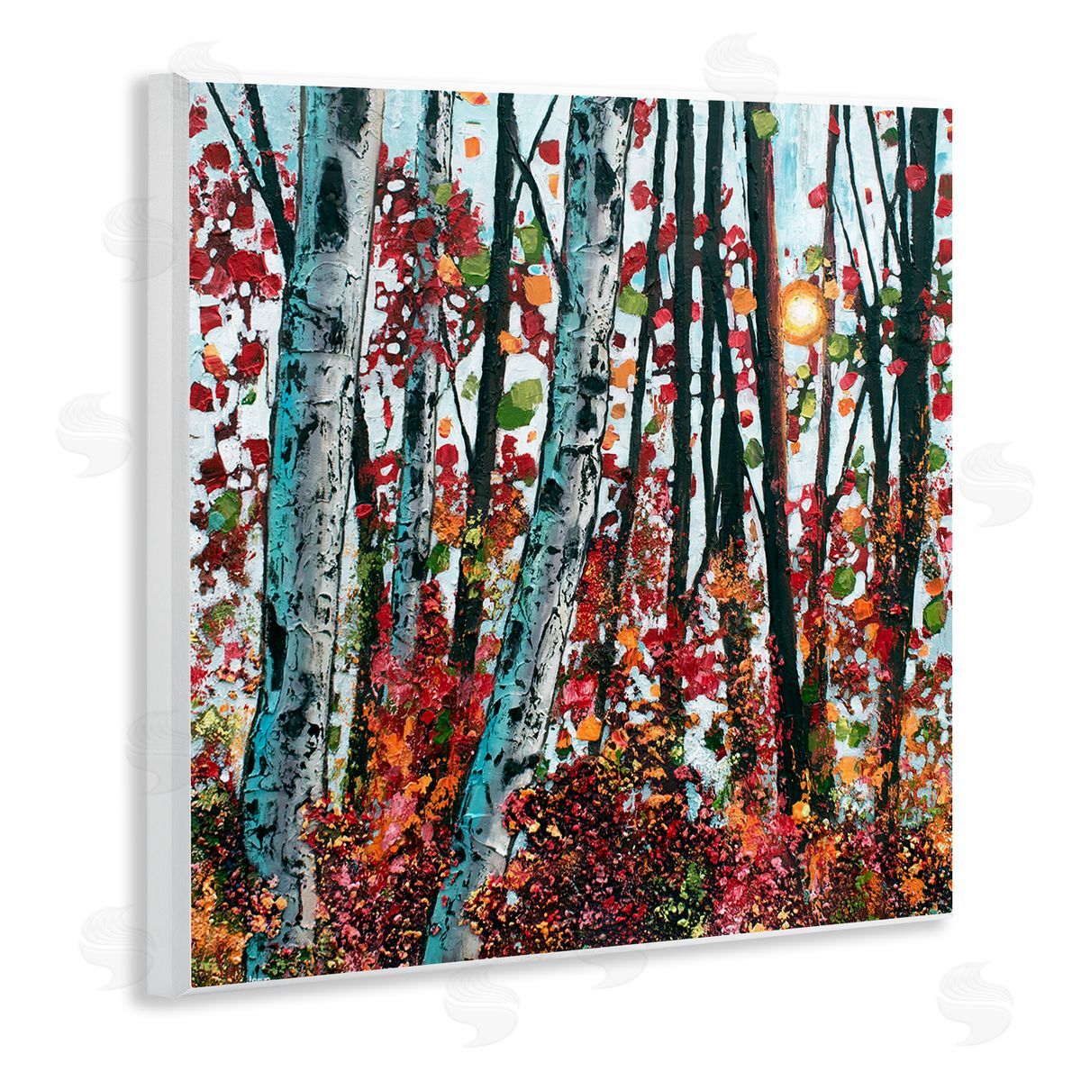 Jen Seeley Modern Bold Woodland Birch Trees Wooden Wall Plaque Art Print