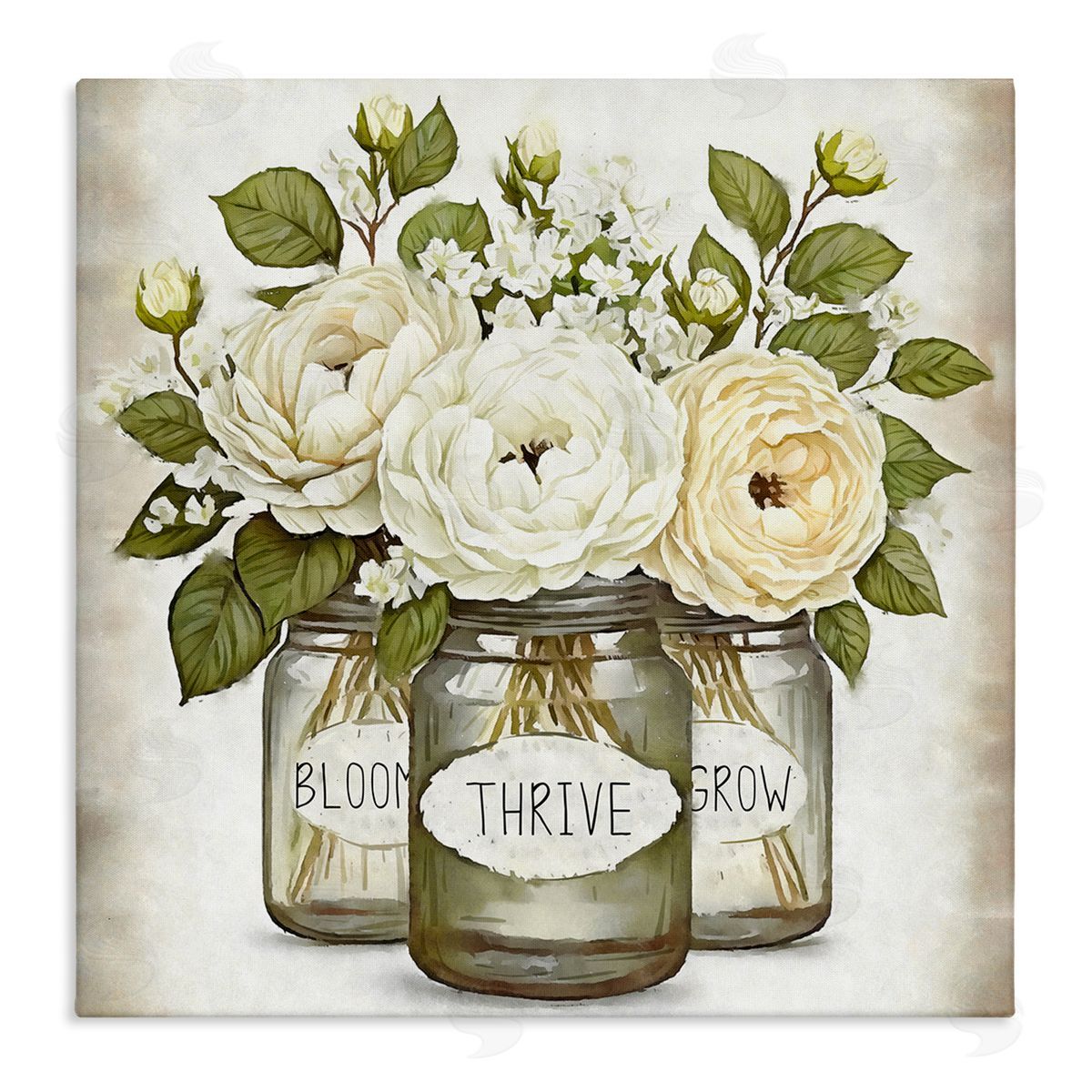 Ziwei Li Bloom Thrive Grow Country Flowers Stretched Canvas Wall Art Print