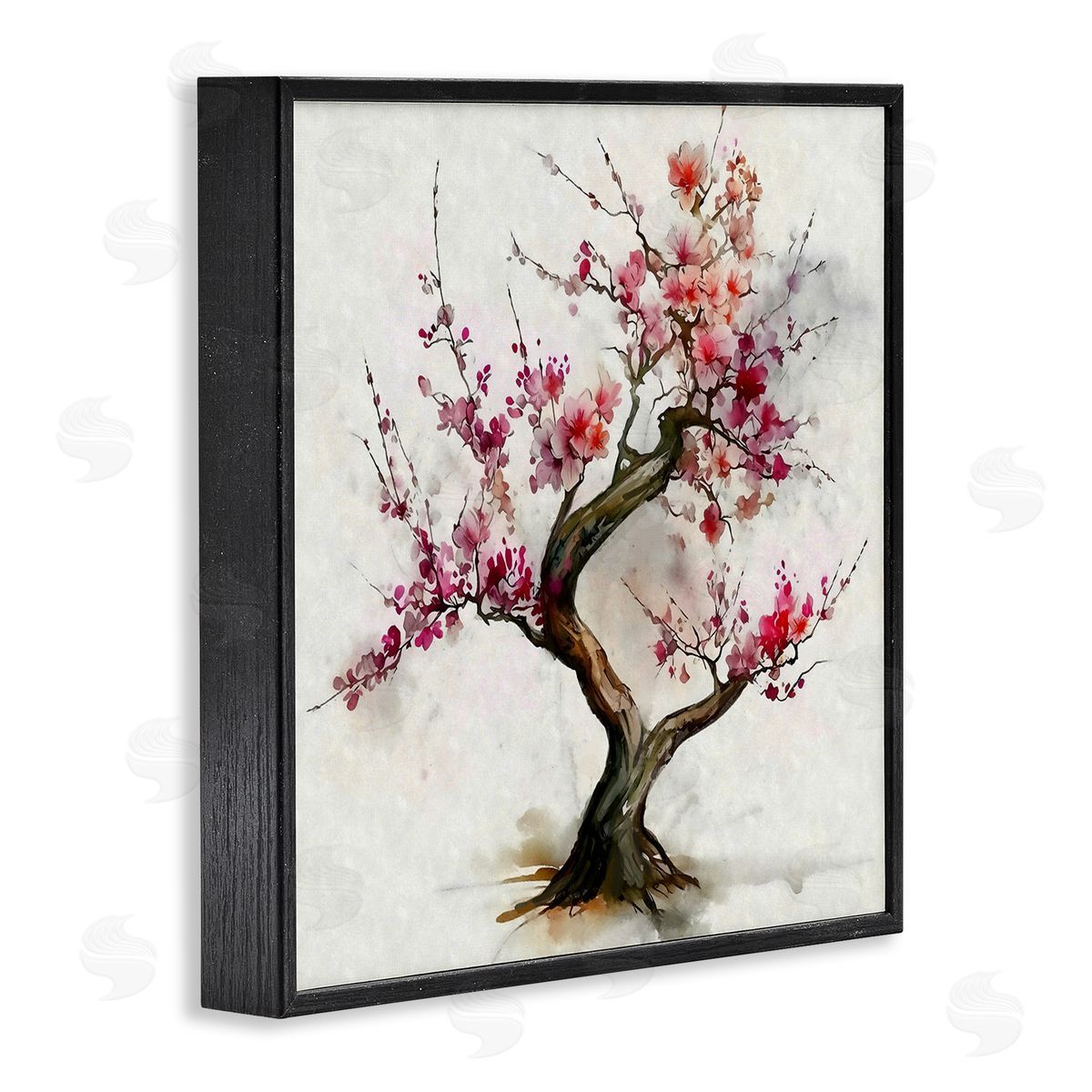 Ziwei Li Cherry Blossom Bonsai Tree Black Framed Glicee Wall Art Print