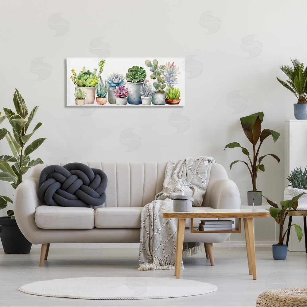 Ziwei Li Varied Succulent Garden Soft Hues Canvas Wall Art in Room