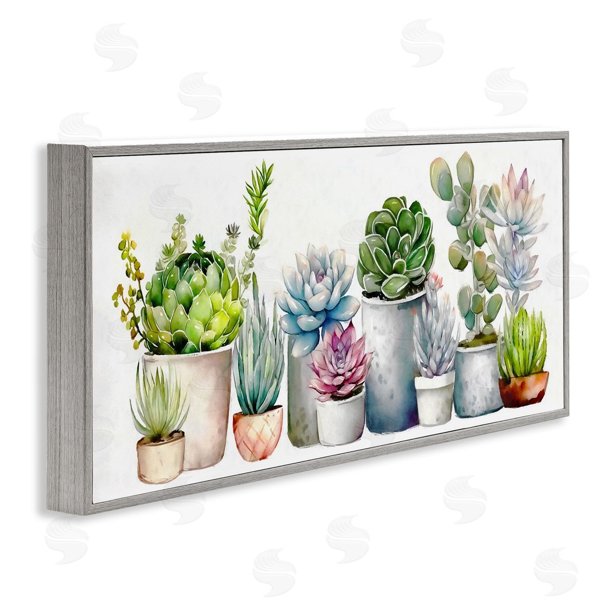 Ziwei Li Varied Succulent Garden Soft Hues Gray Framed Glicee Wall Art Print