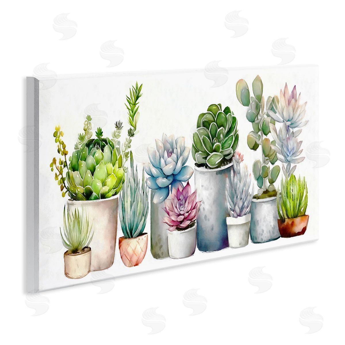 Ziwei Li Varied Succulent Garden Soft Hues Wooden Wall Plaque Art Print