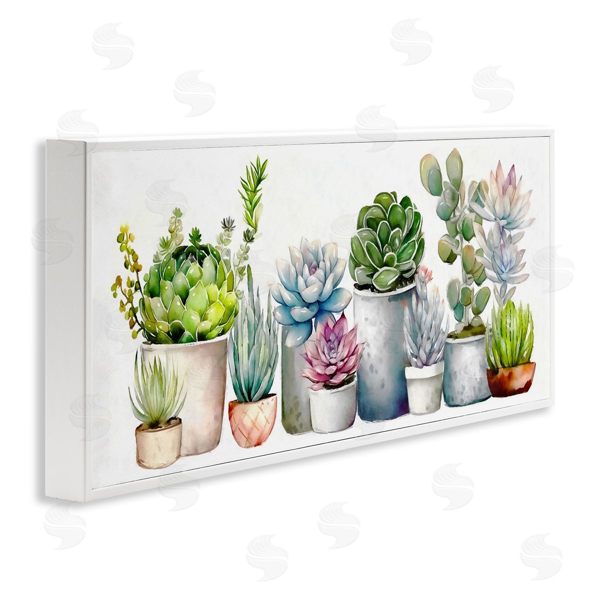 Ziwei Li Varied Succulent Garden Soft Hues White Framed Glicee Wall Art Print