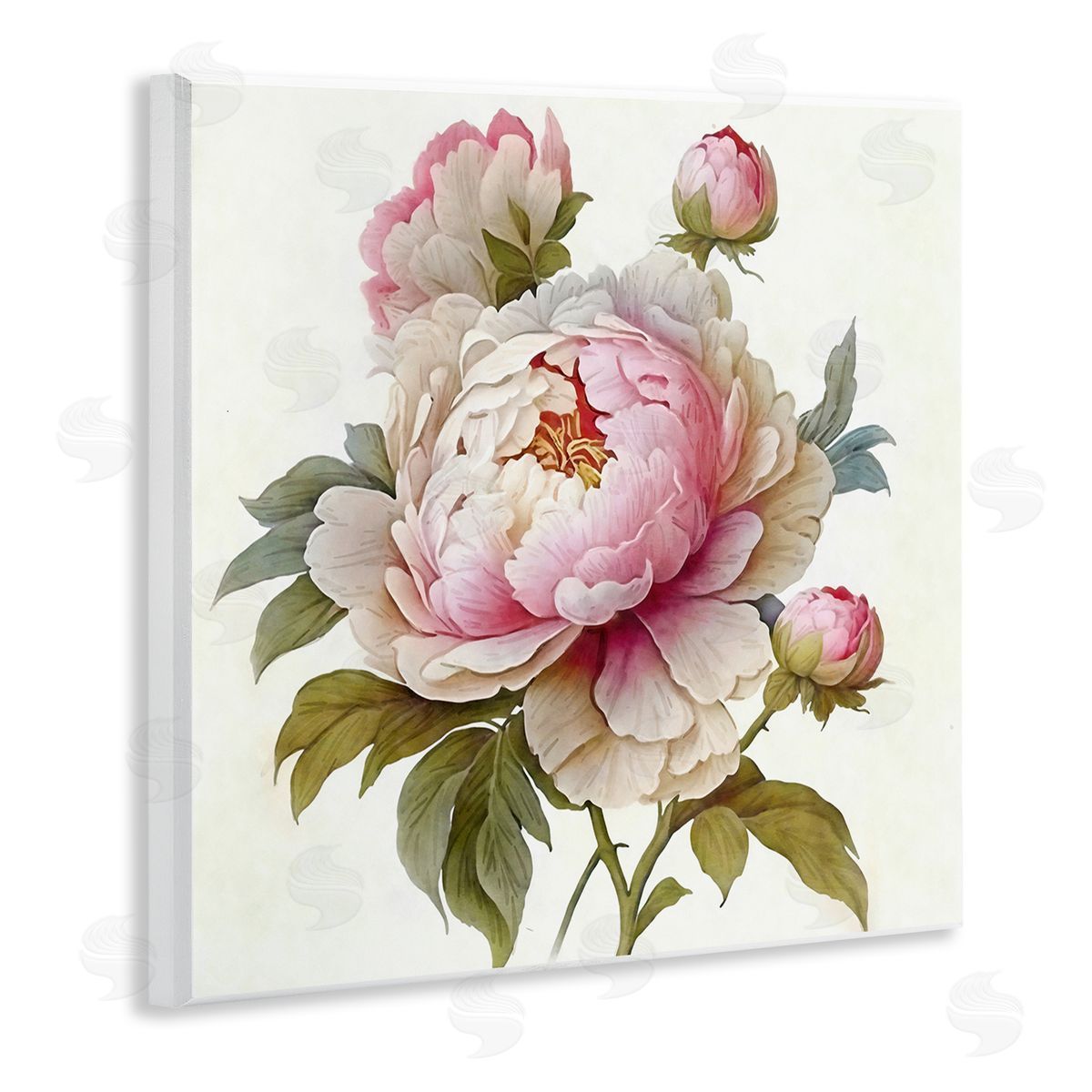 Ziwei Li Detailed Pink Peony Flower Buds Wooden Wall Plaque Art Print