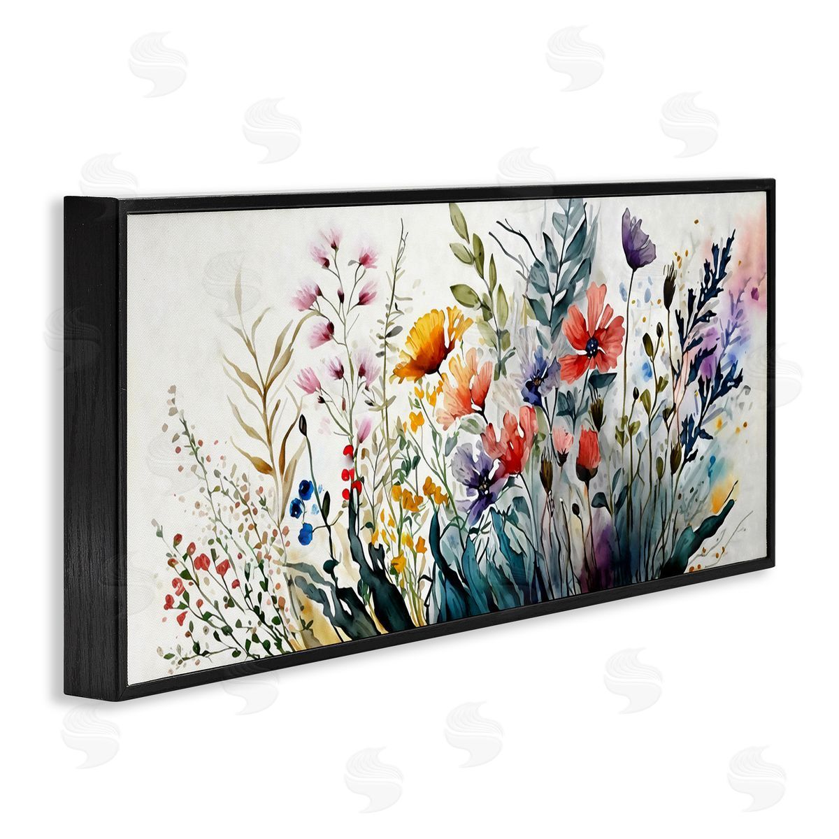 Bold Floral Hues Blooming Nature Black Frame Print Wall Art, Home Decor by Ziwei Li