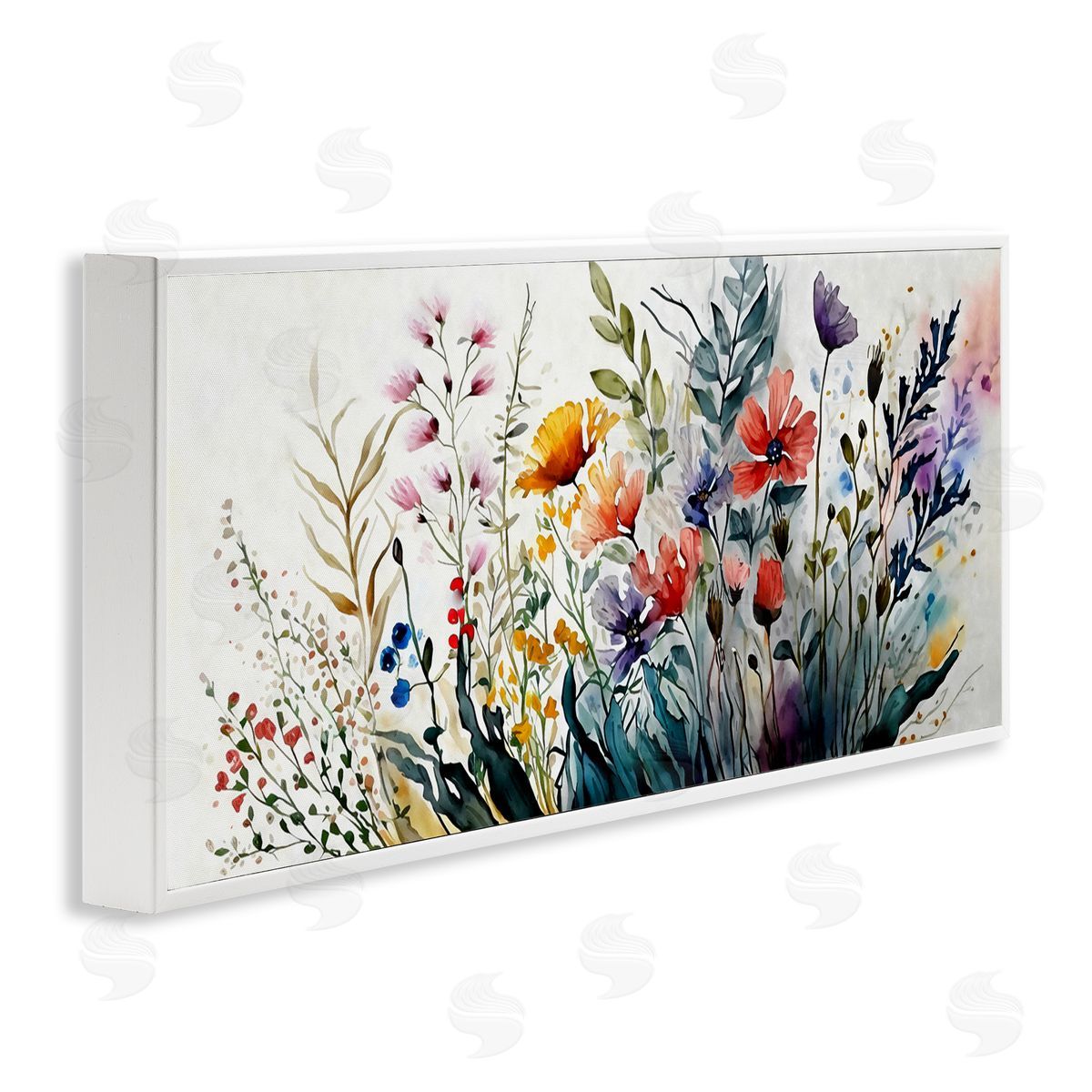 Bold Floral Hues Blooming Nature White Frame Print Wall Art, Home Decor by Ziwei Li