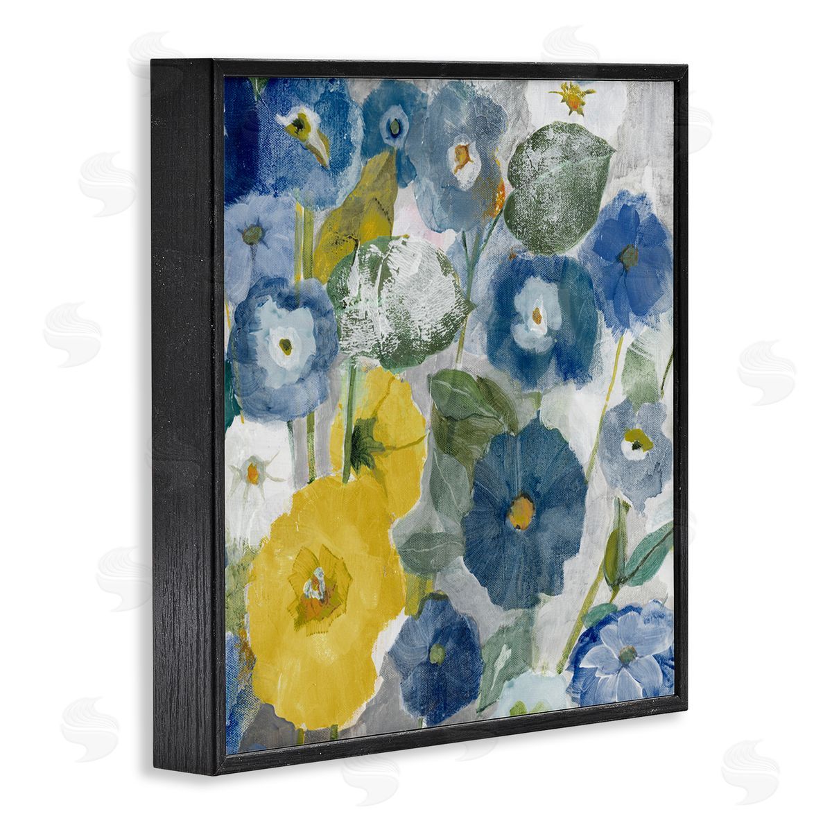 Jill Martin Abstract Poppy Flowers Pattern Black Framed Glicee Wall Art Print