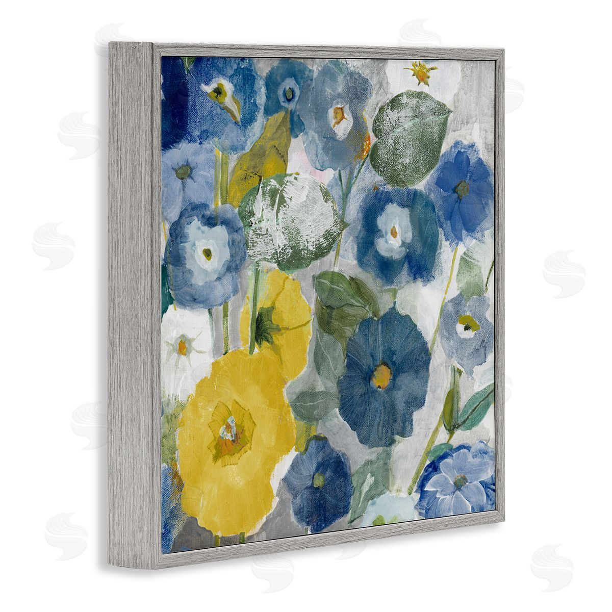 Jill Martin Abstract Poppy Flowers Pattern Gray Framed Glicee Wall Art Print