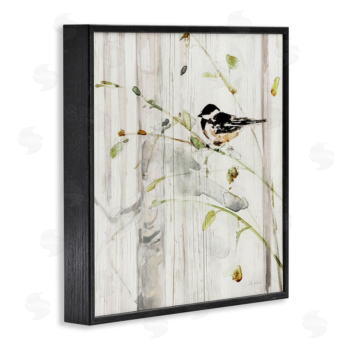 Sally Swatland Cottage Bird Botanical Nature Black Framed Glicee Wall Art Print