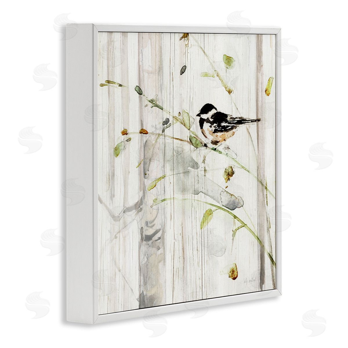 Sally Swatland Cottage Bird Botanical Nature White Framed Glicee Wall Art Print