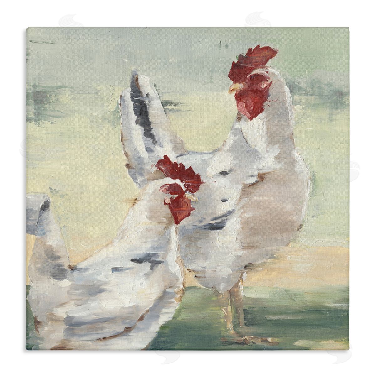 Ethan Harper Country Hens Farmhouse Portrait Stretched Canvas Wall Art Print
