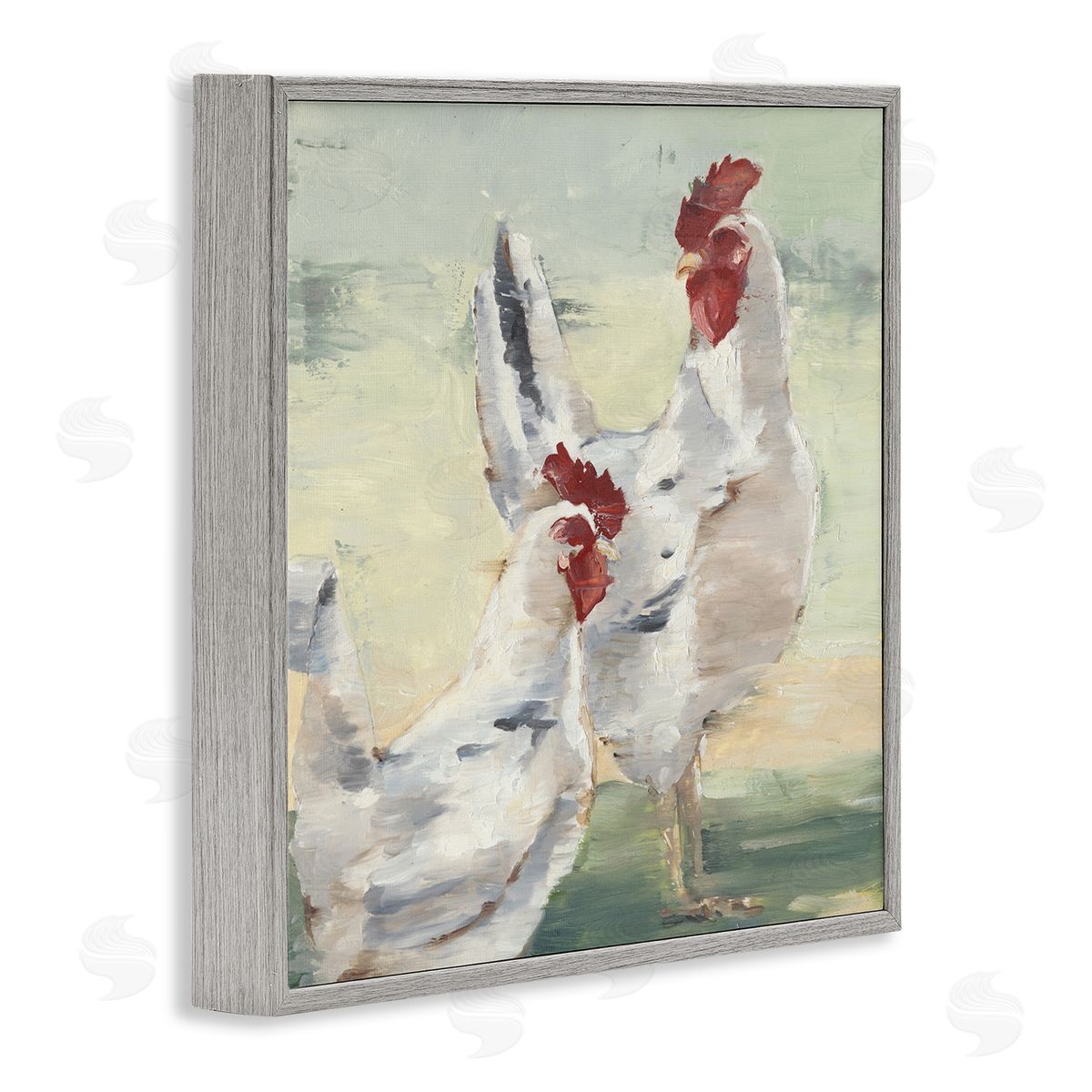 Ethan Harper Country Hens Farmhouse Portrait Gray Framed Glicee Wall Art Print