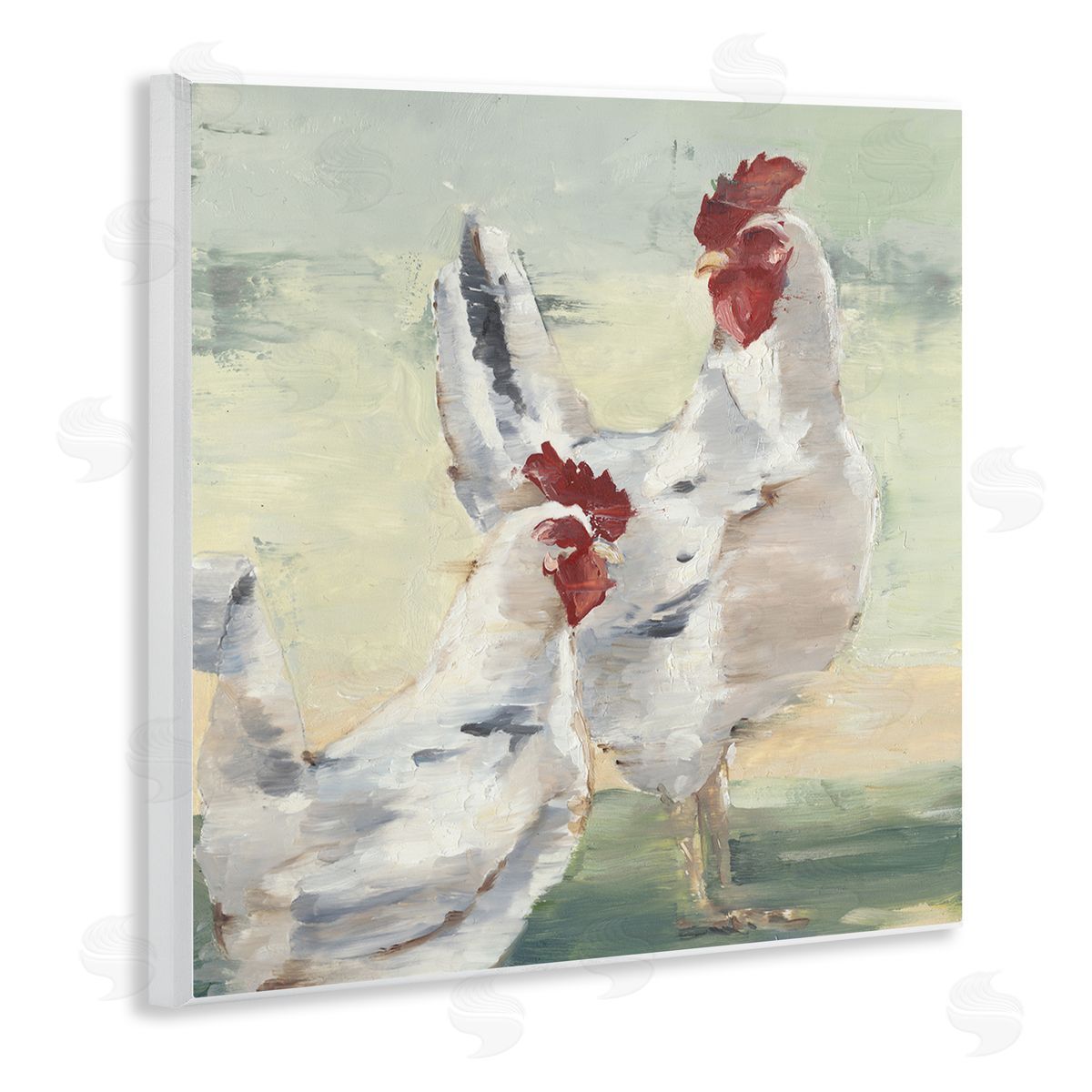 Ethan Harper Country Hens Farmhouse Portrait Wooden Wall Plaque Art Print