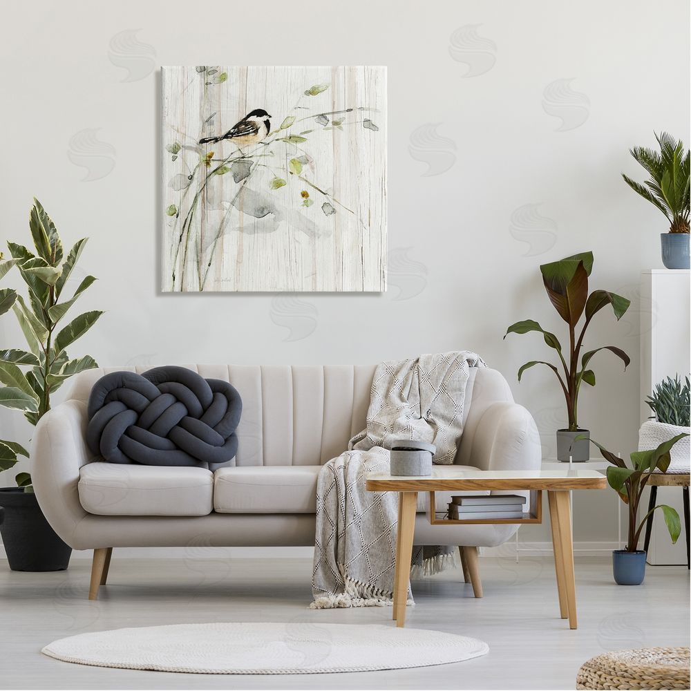 Danita Delimont Bird Perched Birch Pattern Canvas Wall Art in Room
