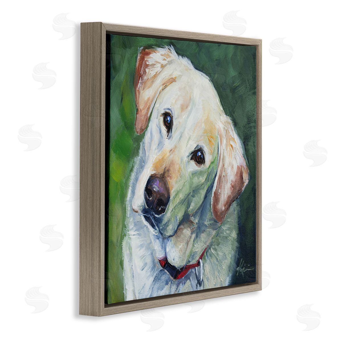 Lindsay Kivi Fine Art Labrador Dog Pet Portrait Brown Floating Frame Canvas Wall Art Print