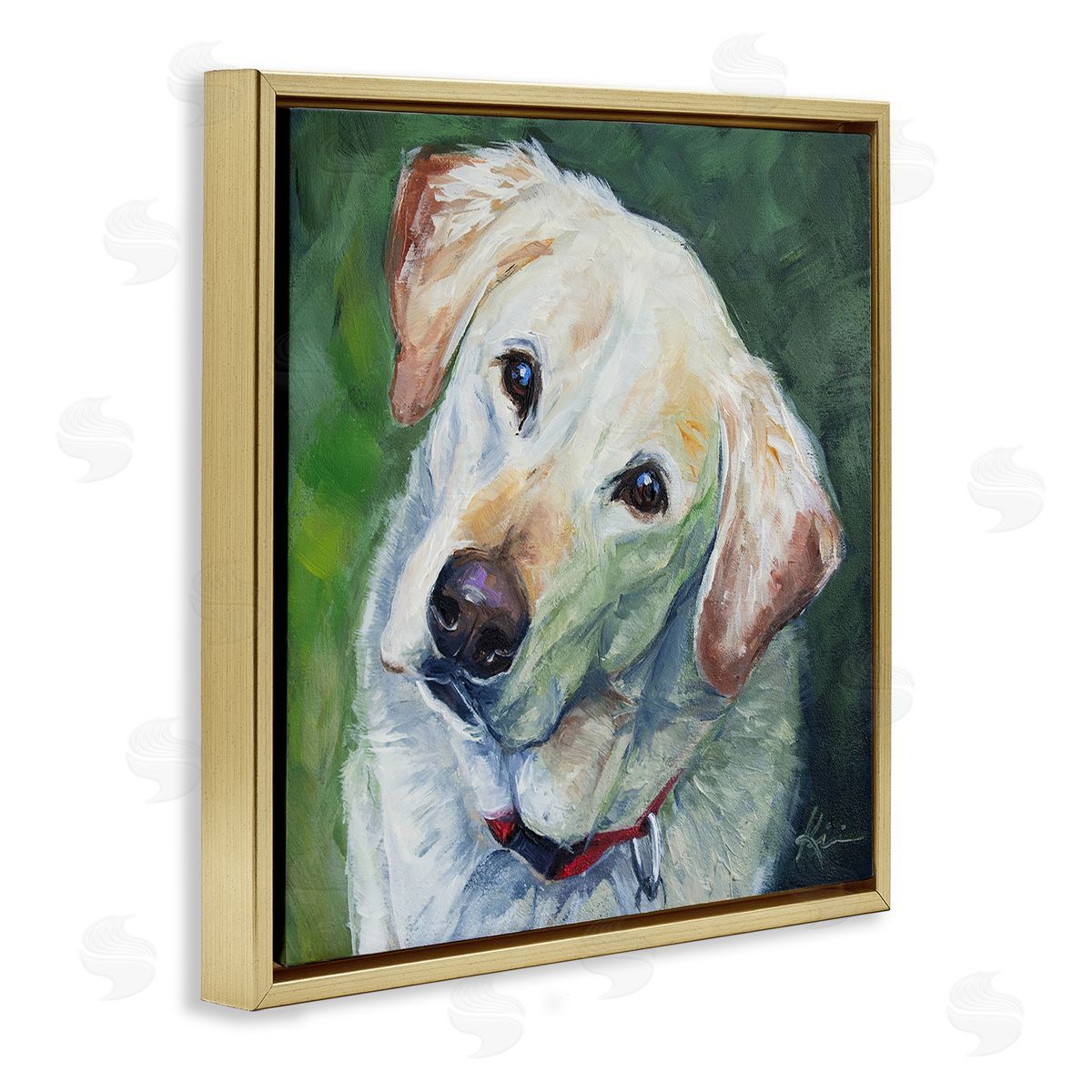 Lindsay Kivi Fine Art Labrador Dog Pet Portrait Gold Floating Frame Canvas Wall Art Print