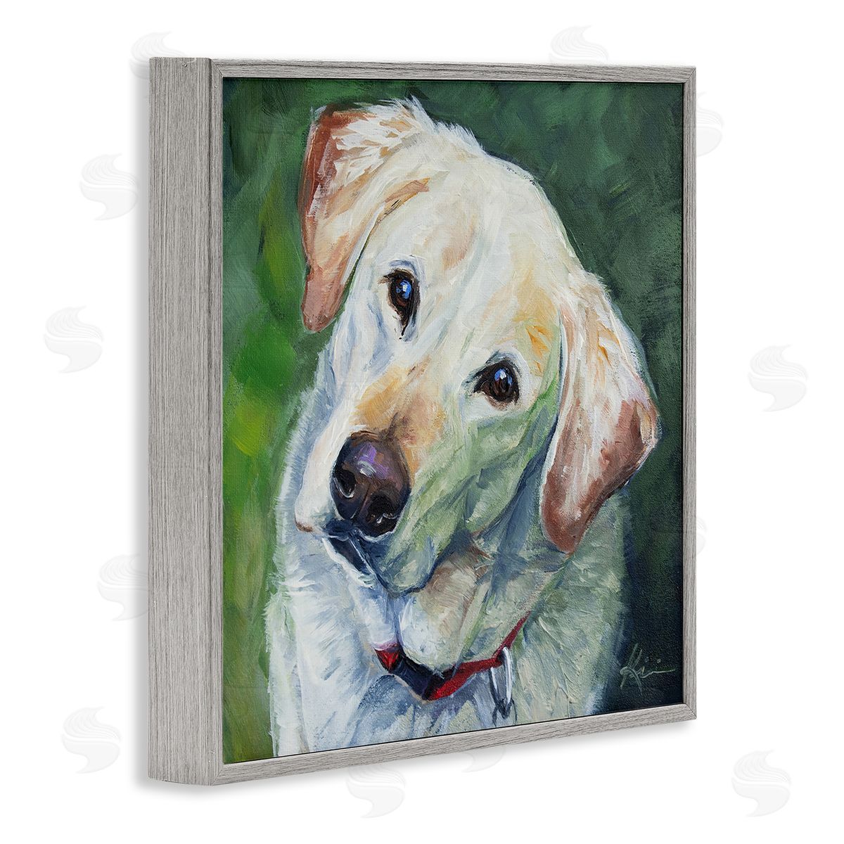 Lindsay Kivi Fine Art Labrador Dog Pet Portrait Gray Framed Glicee Wall Art Print