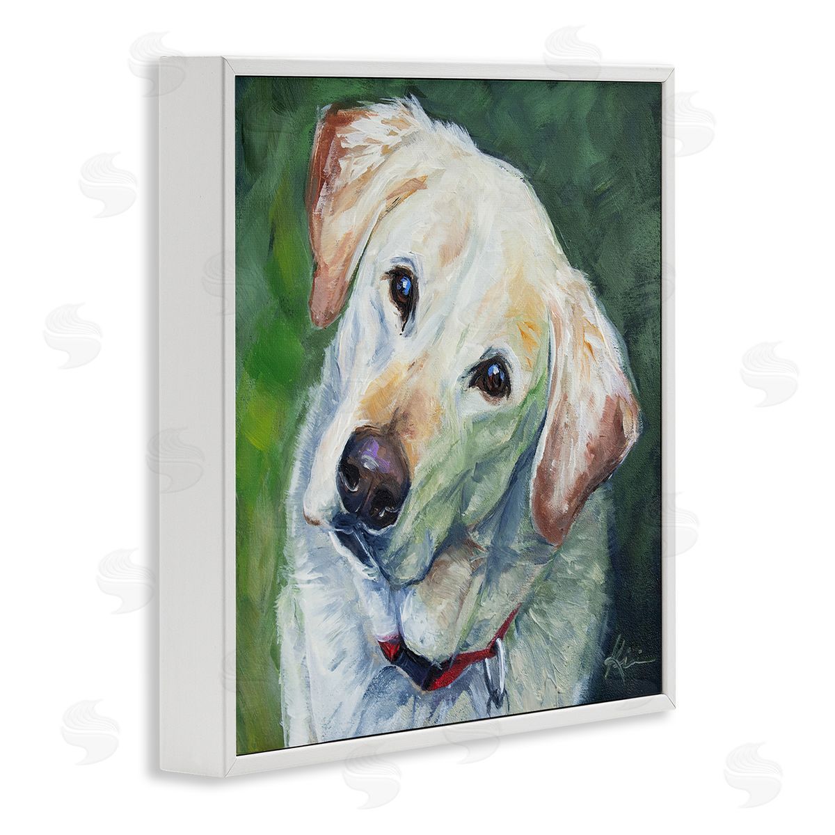 Lindsay Kivi Fine Art Labrador Dog Pet Portrait White Framed Glicee Wall Art Print