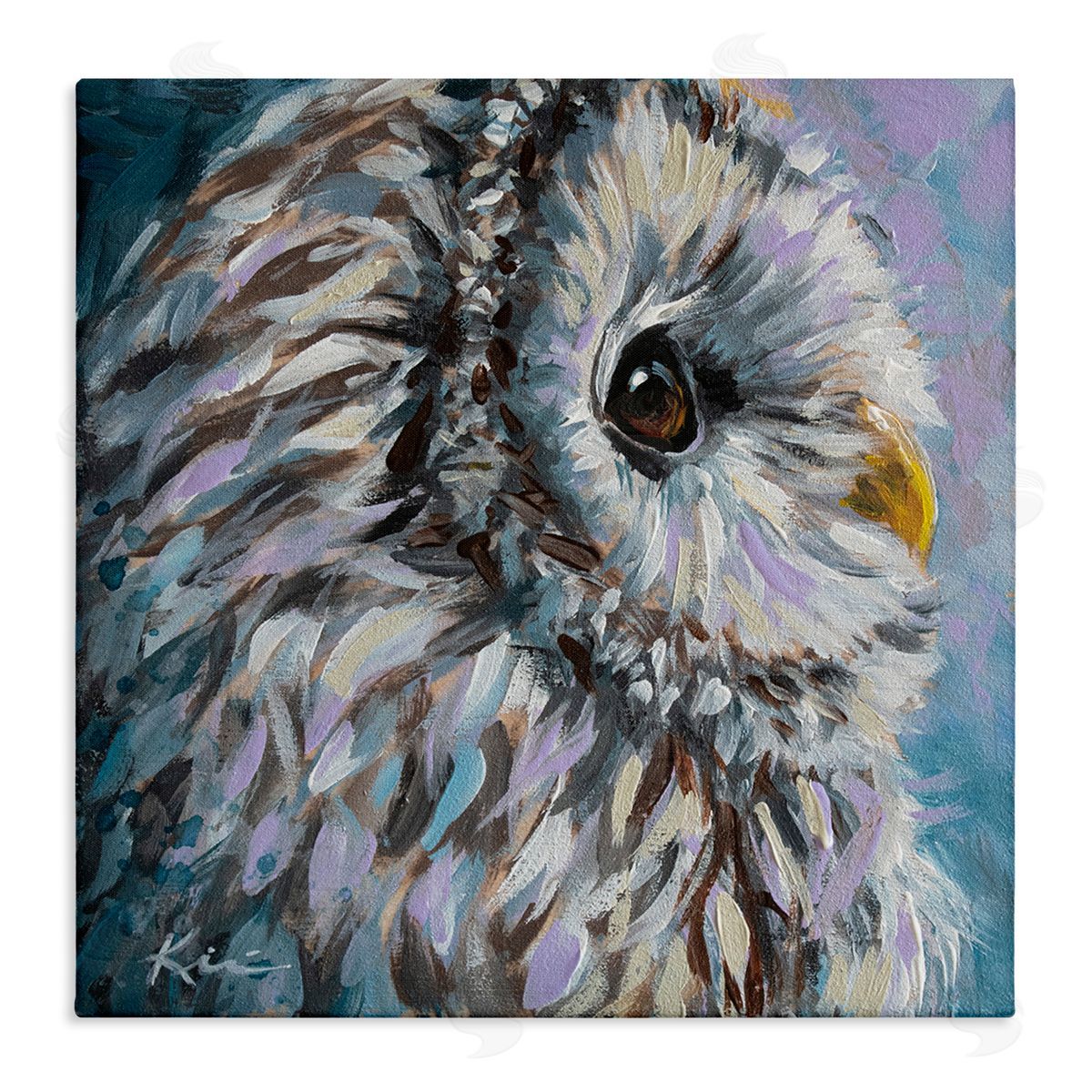 Lindsay Kivi Fine Art Barn Owl Pastel Hues Painting Stretched Canvas Wall Art Print