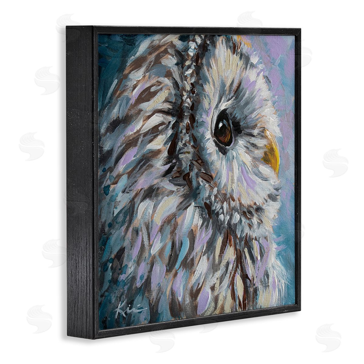 Lindsay Kivi Fine Art Barn Owl Pastel Hues Painting Black Framed Glicee Wall Art Print