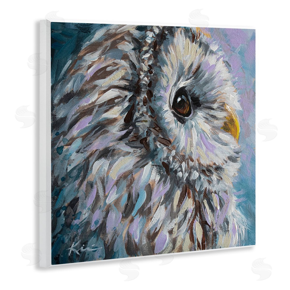Lindsay Kivi Fine Art Barn Owl Pastel Hues Painting Wooden Wall Plaque Art Print