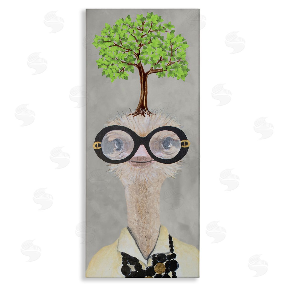 Coco de Paris Vintage Ostrich Fashion Tree Stretched Canvas Wall Art Print