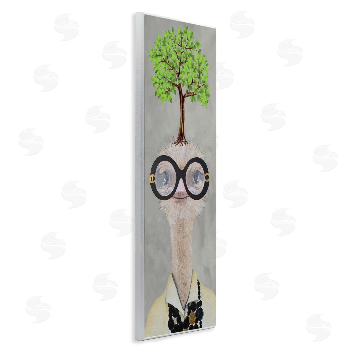 Coco de Paris Vintage Ostrich Fashion Tree Wooden Wall Plaque Art Print