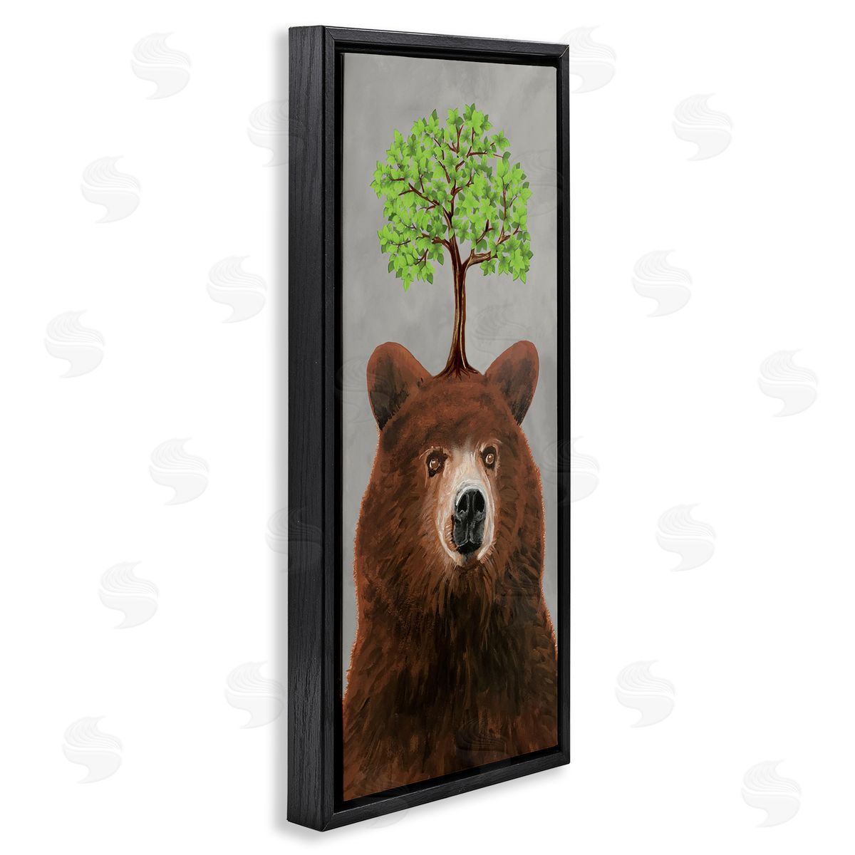 Coco de Paris Modern Bear Tree Growing Black Floating Frame Canvas Wall Art Print
