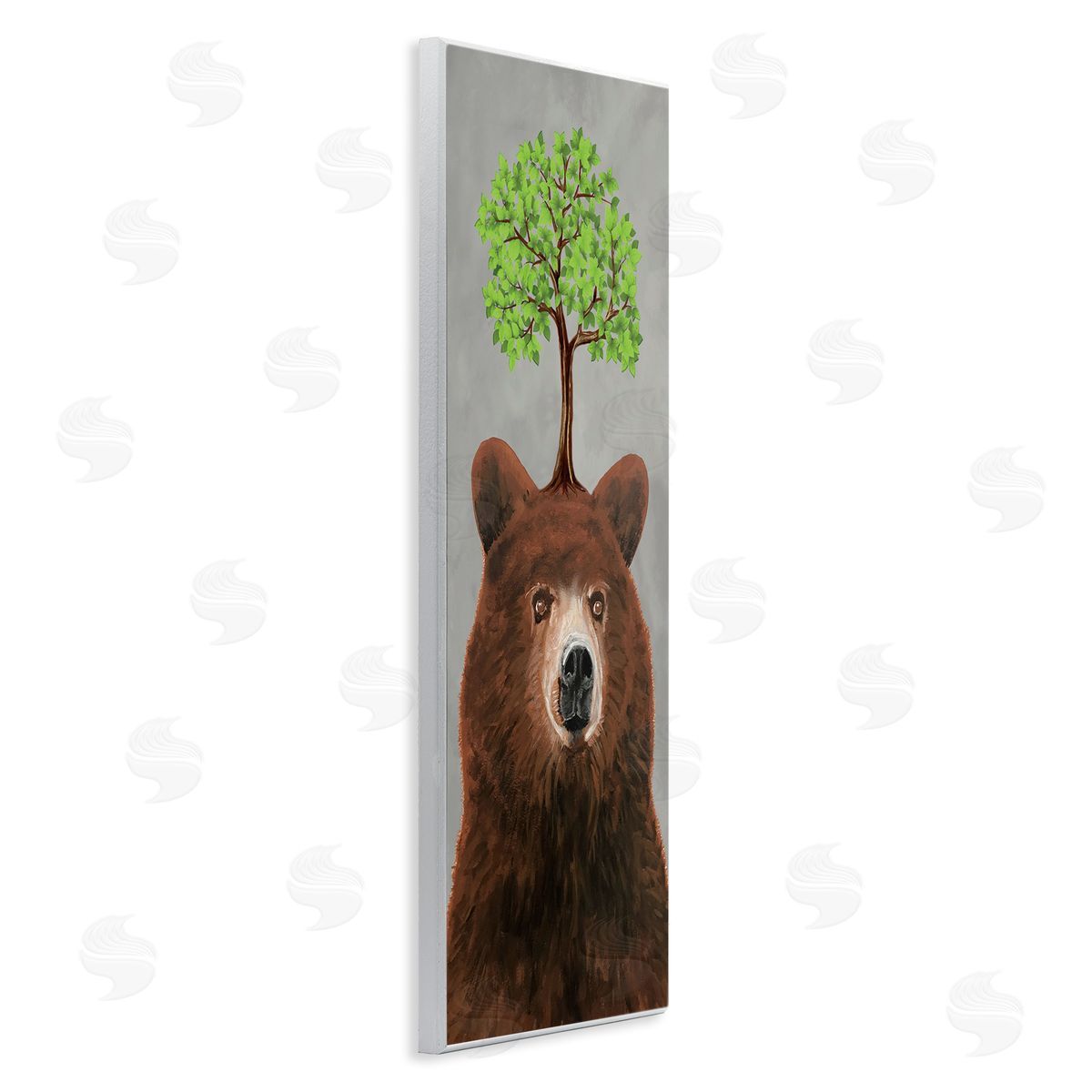Coco de Paris Modern Bear Tree Growing Wooden Wall Plaque Art Print