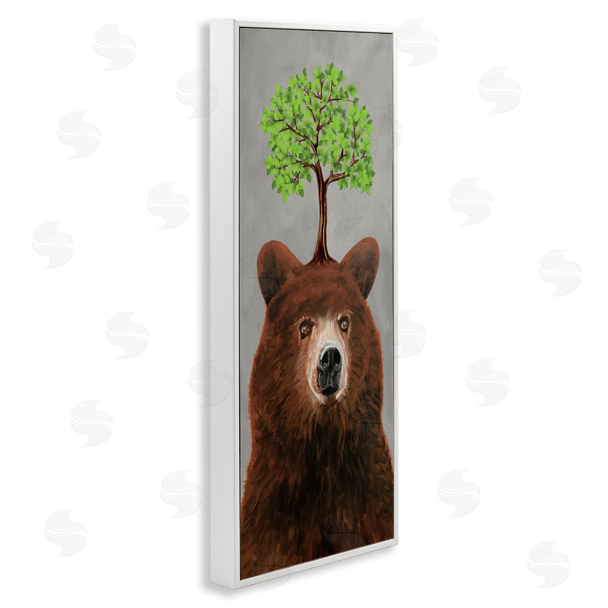 Coco de Paris Modern Bear Tree Growing White Framed Glicee Wall Art Print