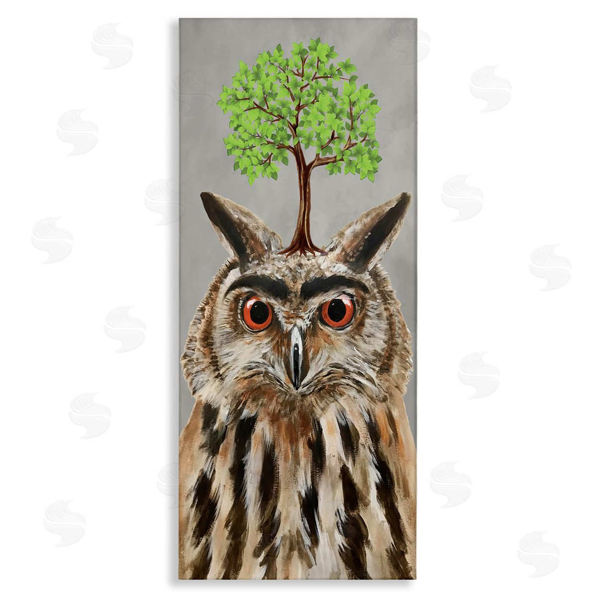 Coco de Paris Owl Tree Growing Wildlife Stretched Canvas Wall Art Print