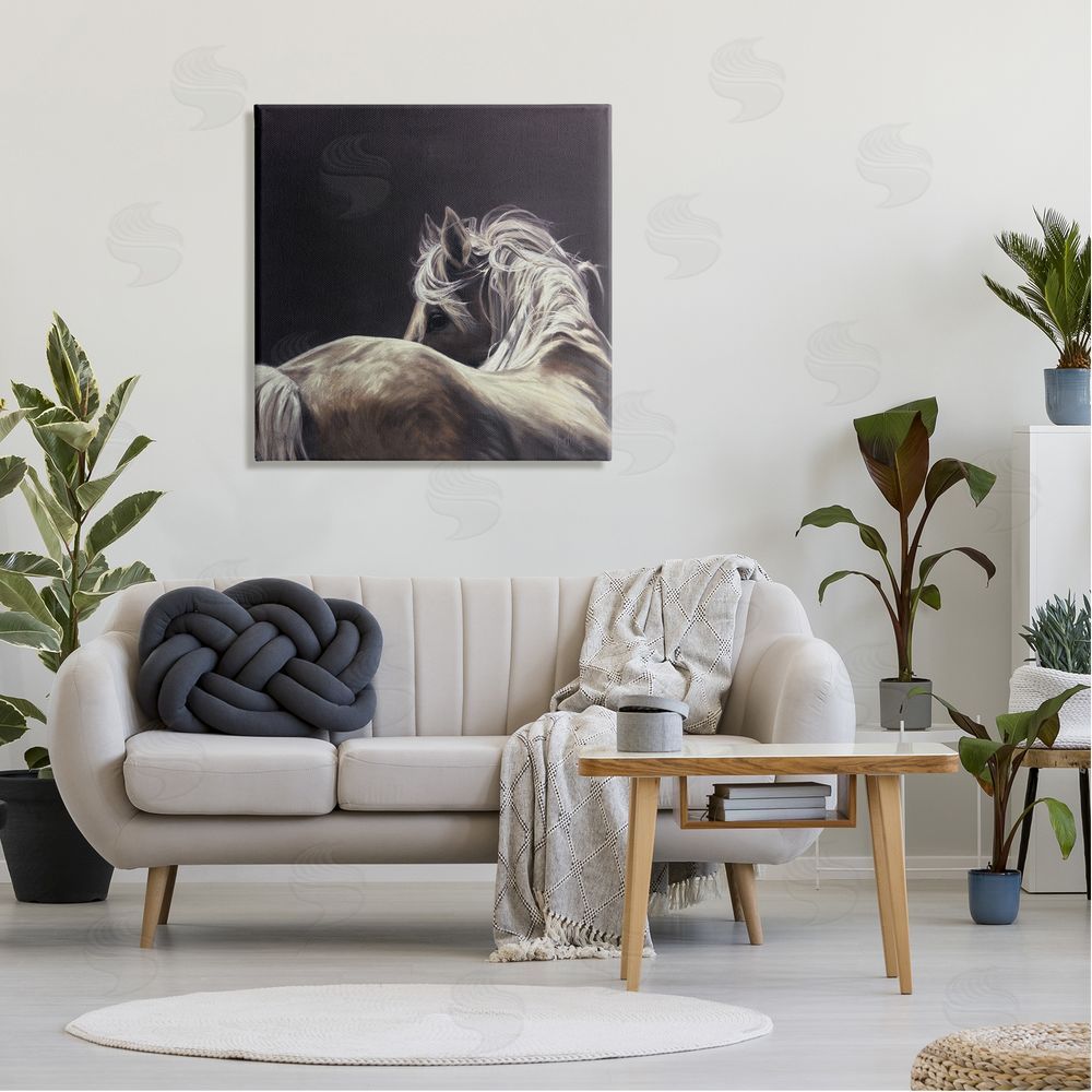 Kim McElroy Windblown Horse Mane Portrait Canvas Wall Art in Room