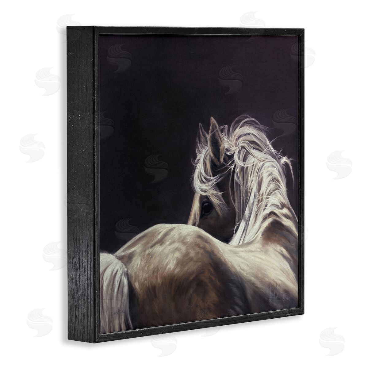 Kim McElroy Windblown Horse Mane Portrait Black Framed Glicee Wall Art Print