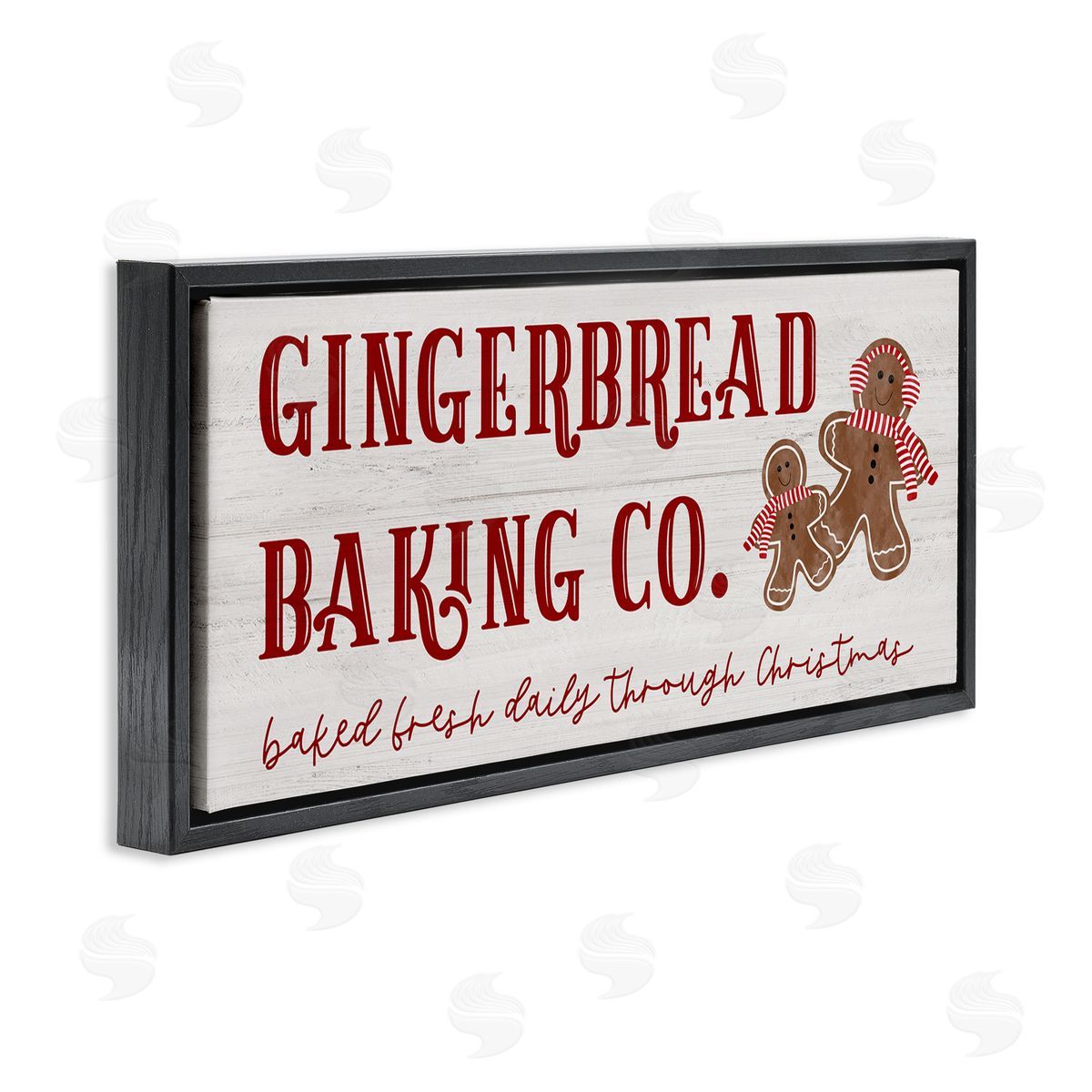 Natalie Carpentieri Gingerbread Baking Co Holiday Black Floating Frame Canvas Wall Art Print