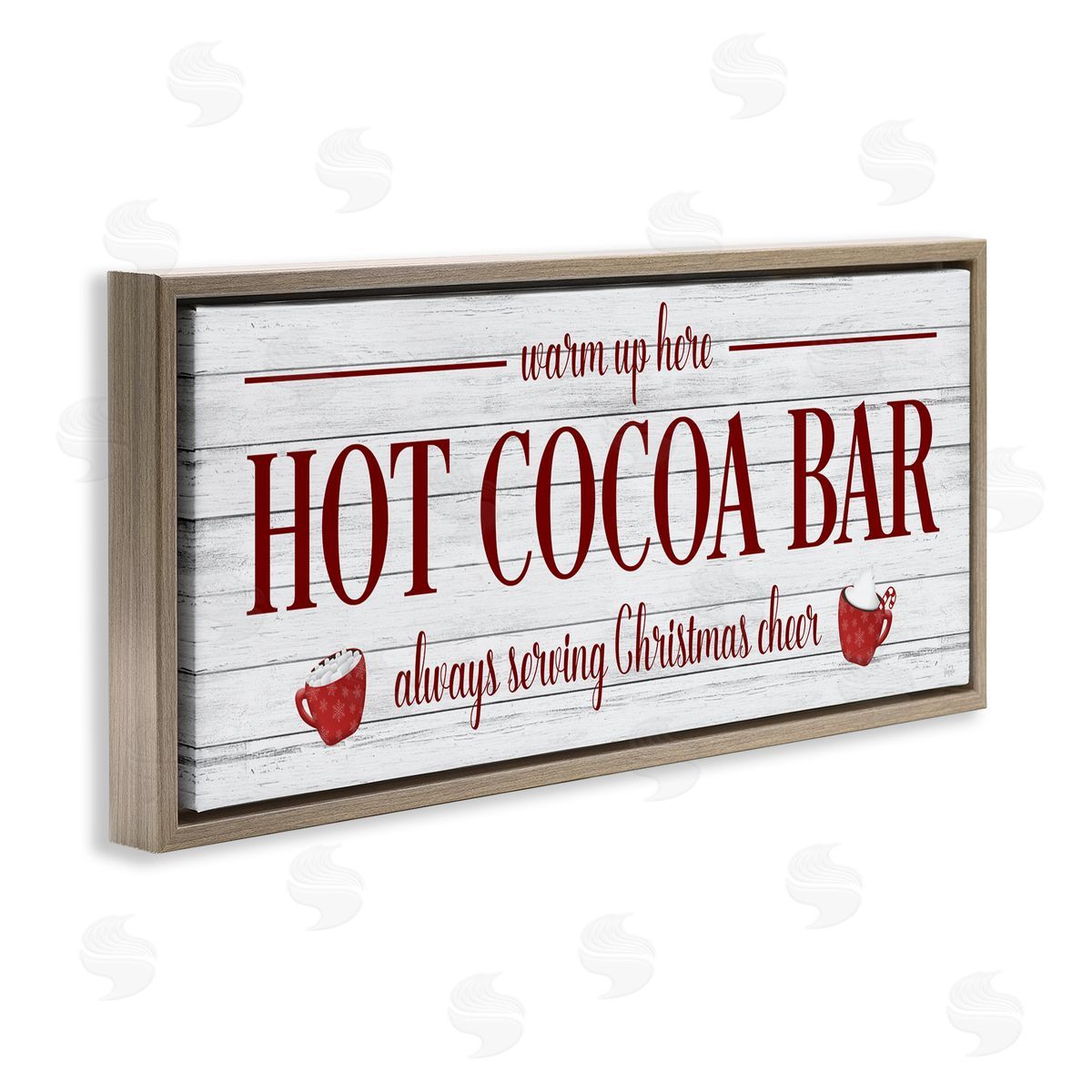 Hot Cocoa Bar Winter Beverage Brown Floating Frame Canvas Wall Art, Home Decor by Natalie Carpentieri