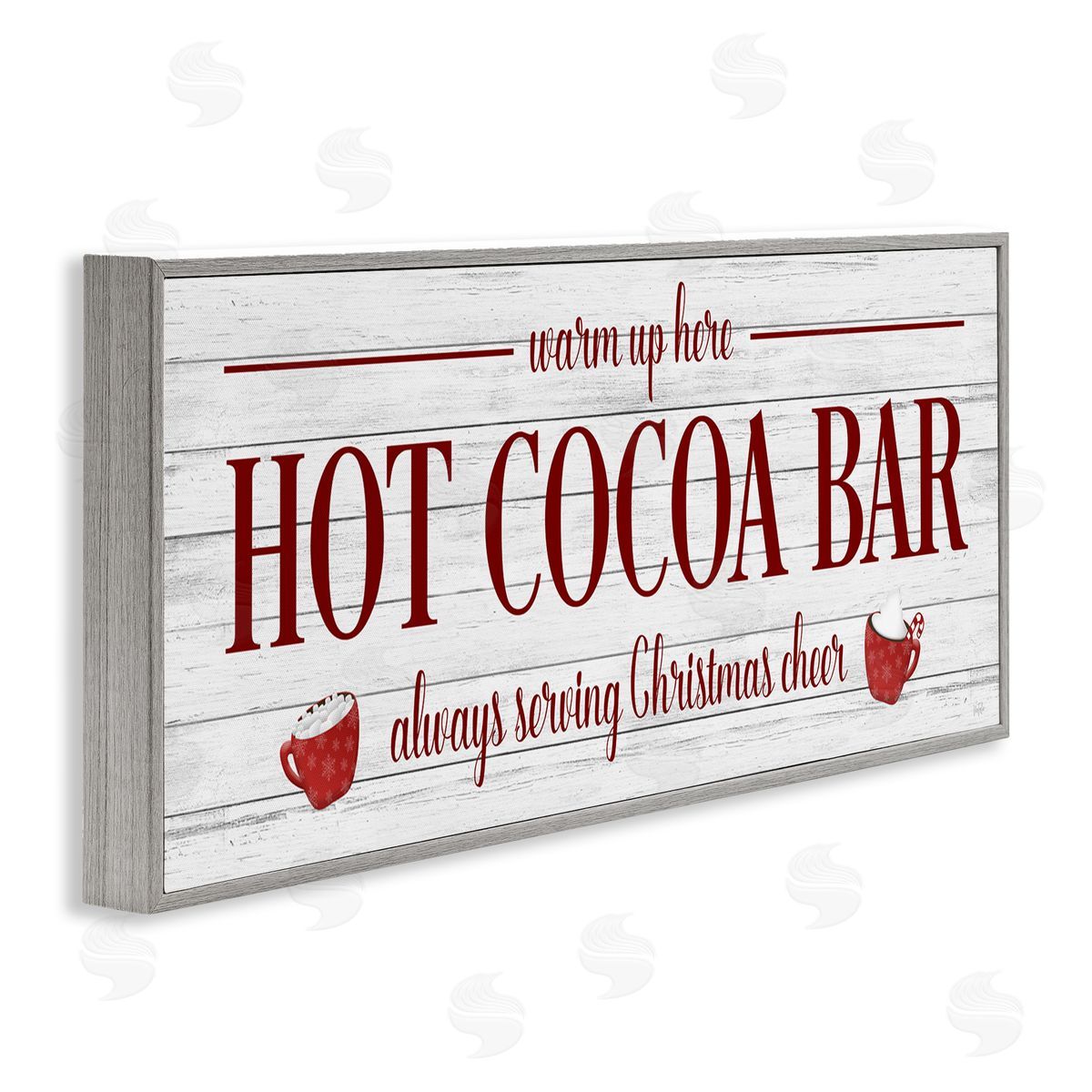 Hot Cocoa Bar Winter Beverage Grey Frame Print Wall Art, Home Decor by Natalie Carpentieri