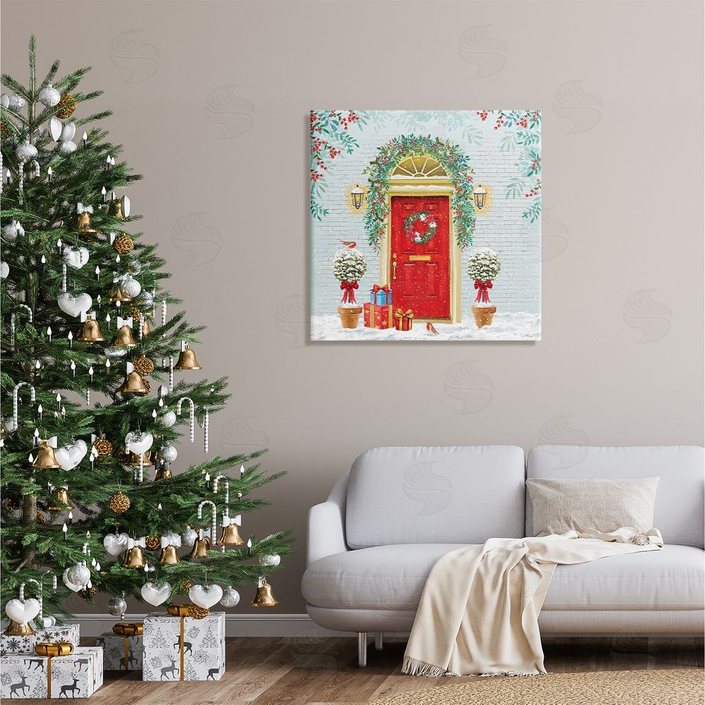 Jane Sunner Winter Doorway Christmas Gifts Canvas Wall Art in Room