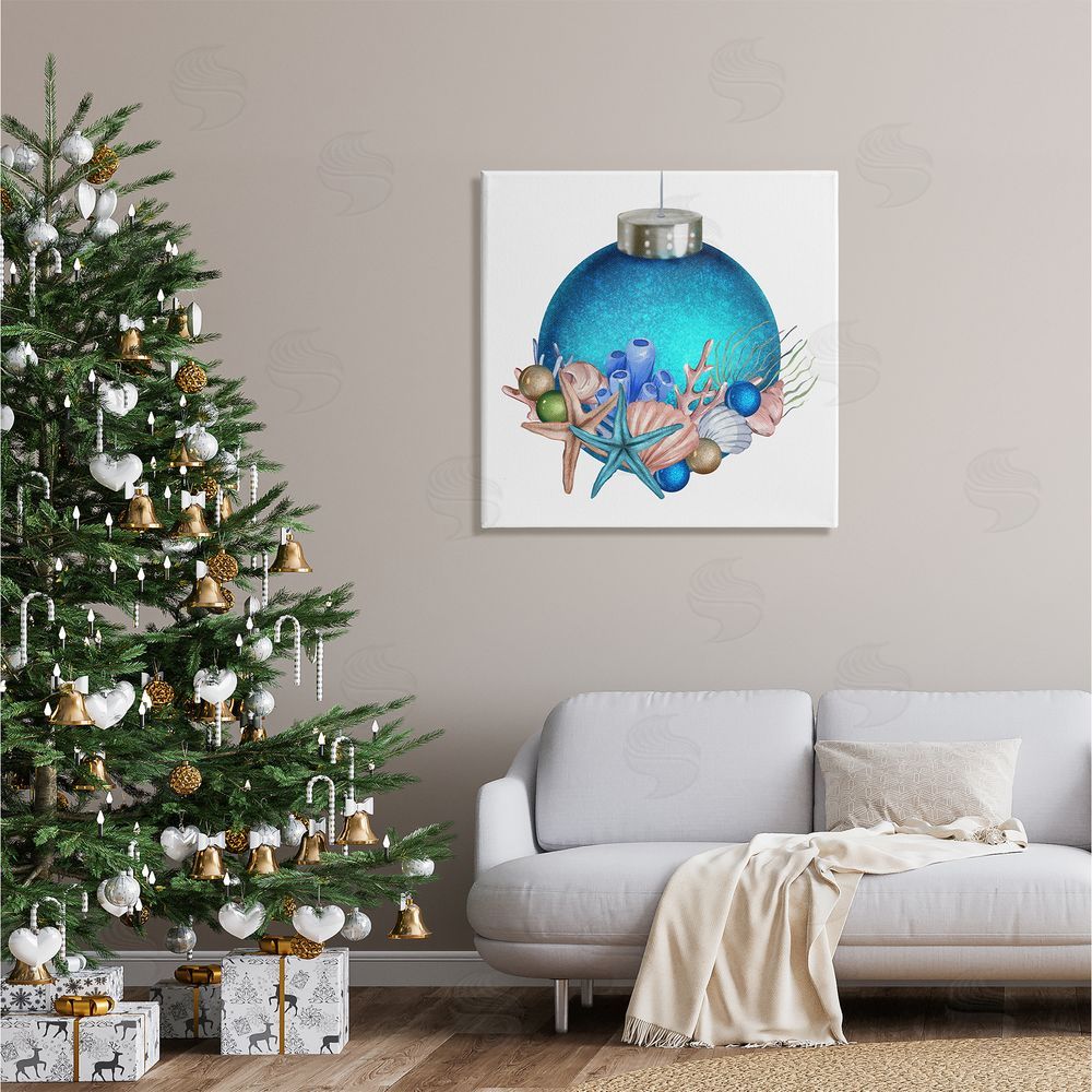Ziwei Li Nautical Sea Life Holiday Ornament Canvas Wall Art in Room