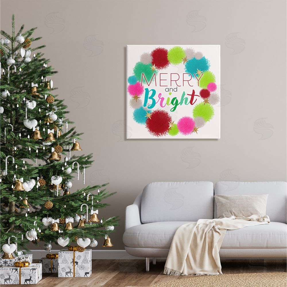 Ziwei Li Merry & Bright Fun Wreath Canvas Wall Art in Room