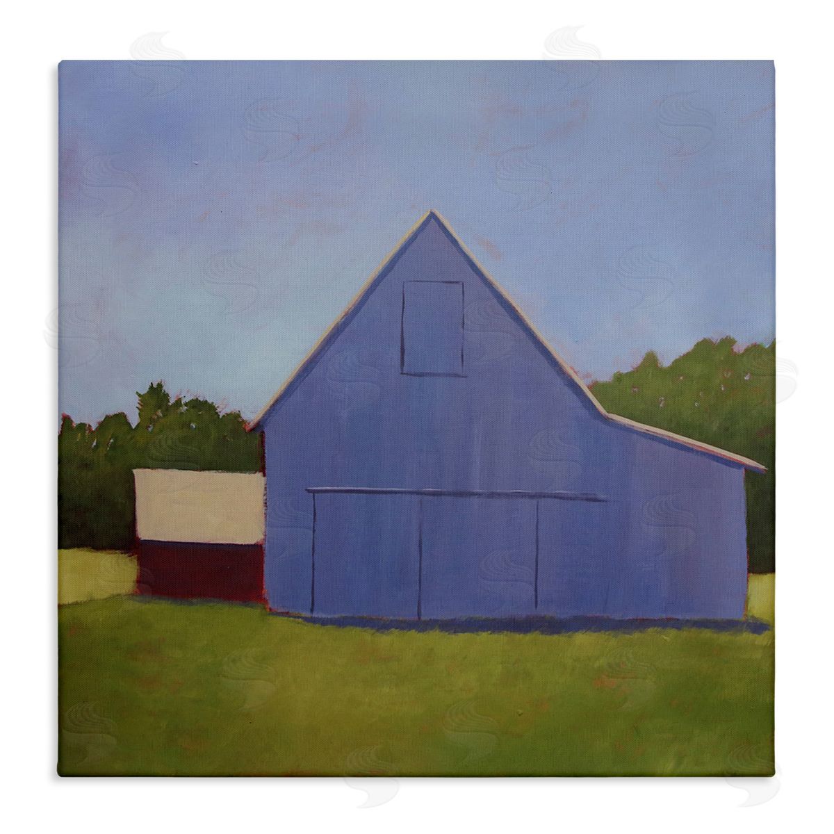 Carol Young Country Barn Grassland Landscape Stretched Canvas Wall Art Print
