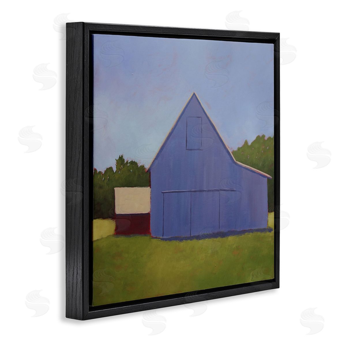 Carol Young Country Barn Grassland Landscape Black Floating Frame Canvas Wall Art Print