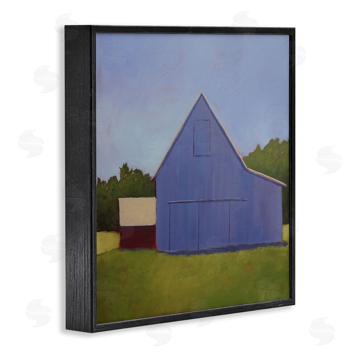 Carol Young Country Barn Grassland Landscape Black Framed Glicee Wall Art Print