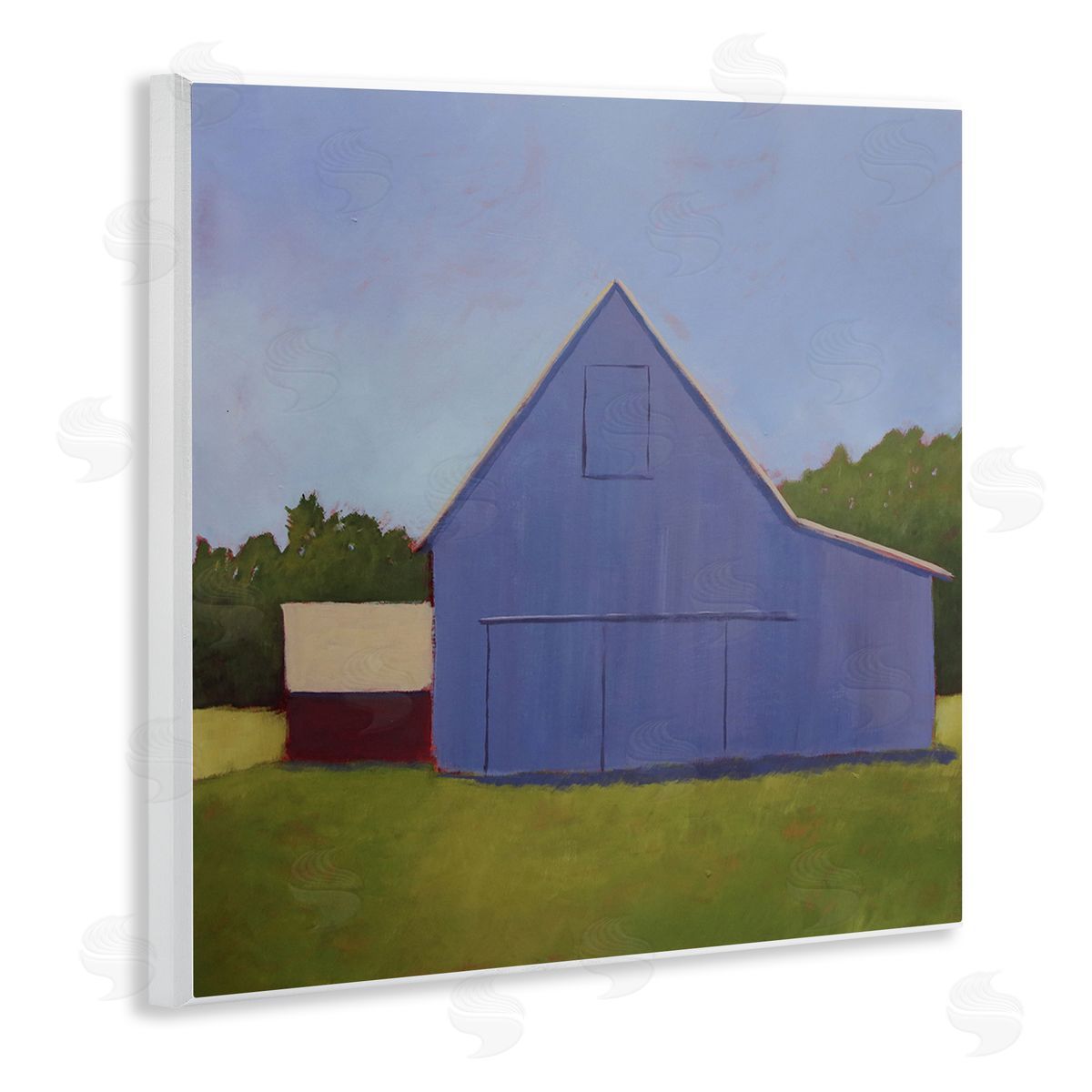 Carol Young Country Barn Grassland Landscape Wooden Wall Plaque Art Print