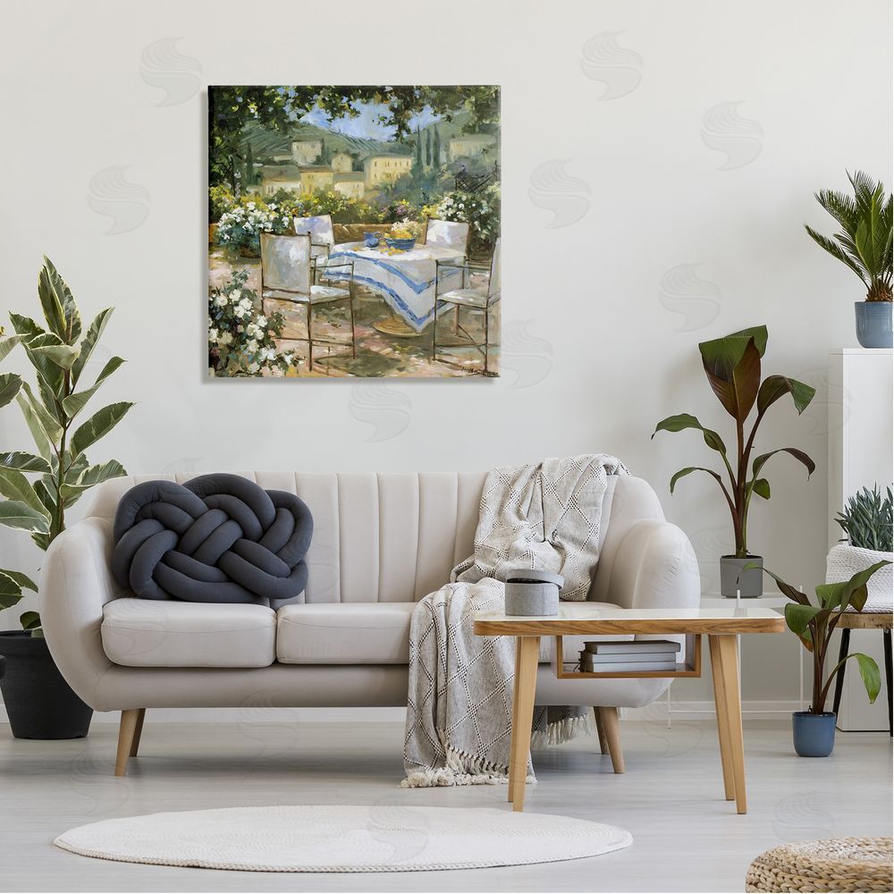 Allayn Stevens Floral Villa Patio Scenery Canvas Wall Art in Room