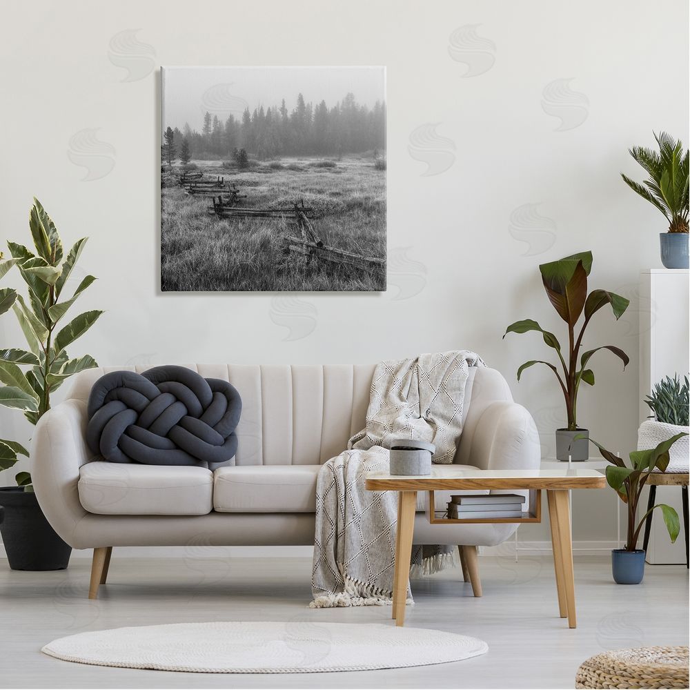 Steve Smith Dark Countryside Fence Photography Canvas Wall Art in Room