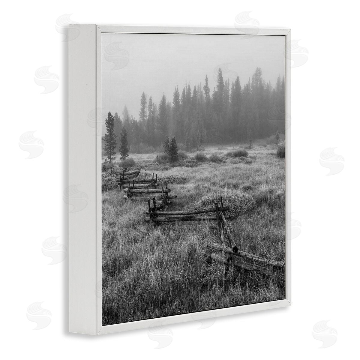 Steve Smith Dark Countryside Fence Photography White Framed Glicee Wall Art Print