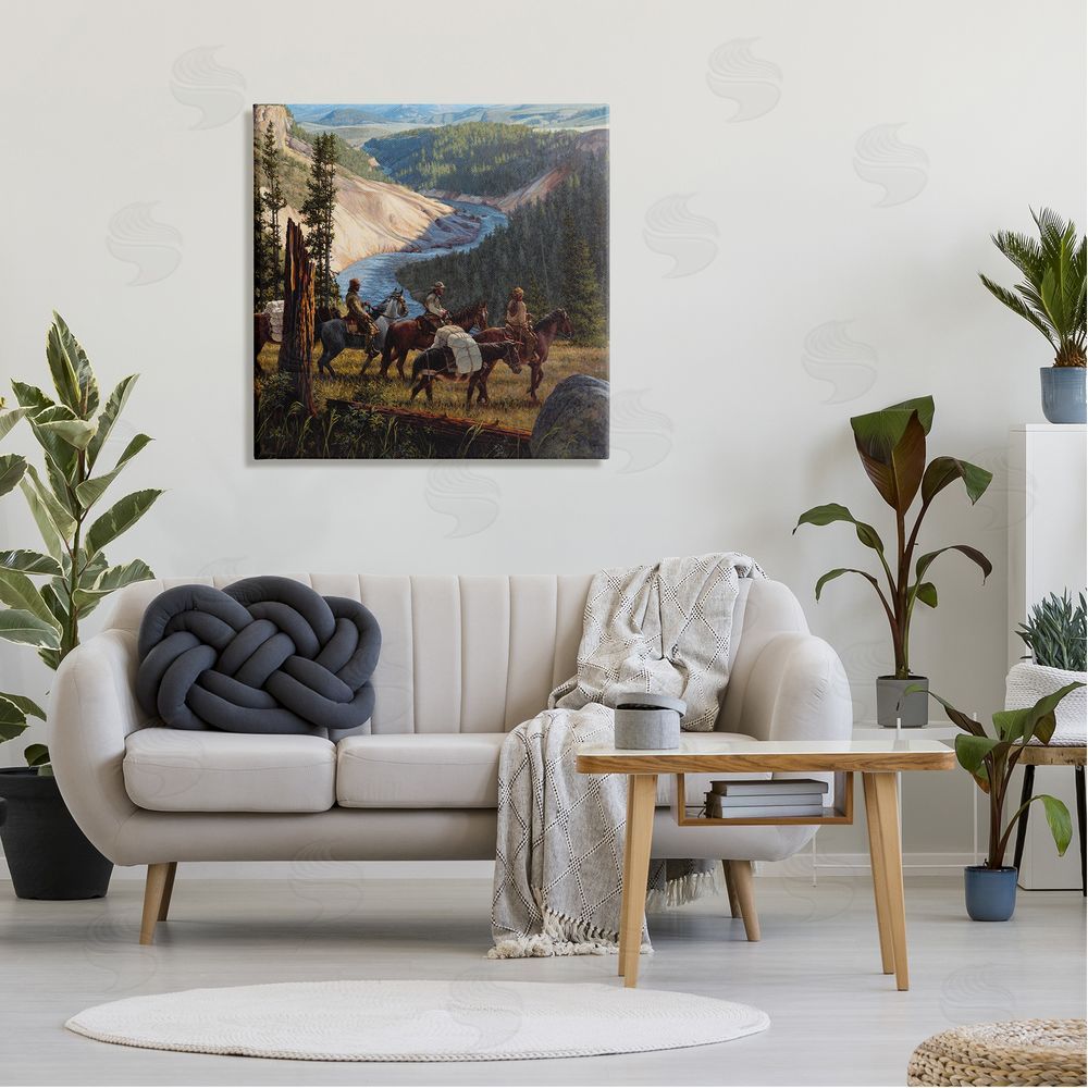 Joe Velazquez Yellowstone Equestrian Landscape Canvas Wall Art in Room